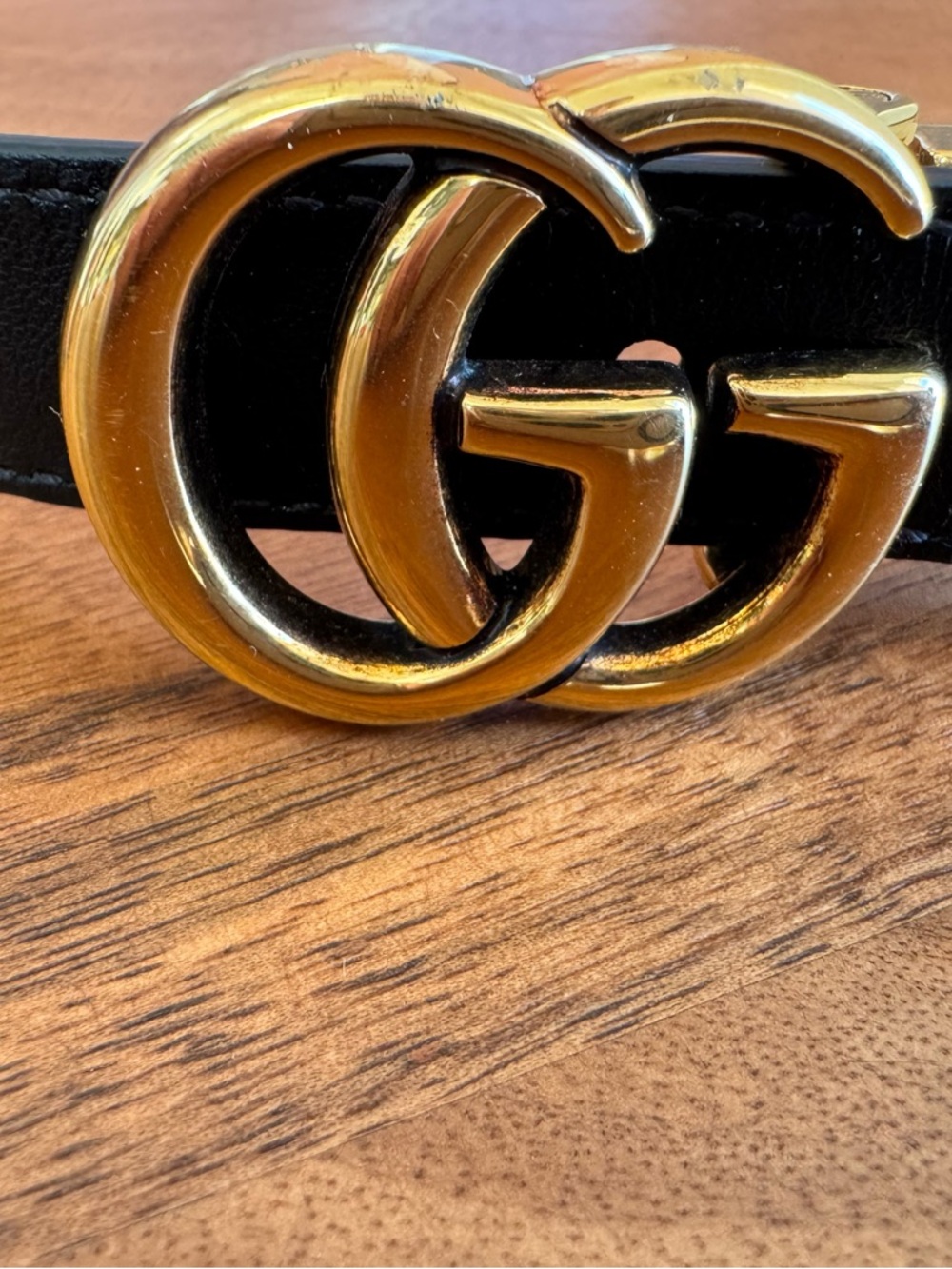 Gucci Marmont Reversible GG logo Black Leather Belt size 44 100cm - Picture 4 of 12